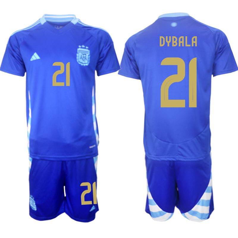 Men 2024-2025 Season Argentina away blue #21 Soccer Jersey